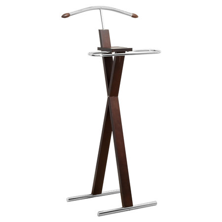 MONARCH SPECIALTIES Valet Stand, Organizer, Suit Rack, Bedroom, Wood, Metal, Brown, Chrome, Contemporary, Modern I 2024